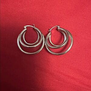 .925 Real Silver Triple Hoop